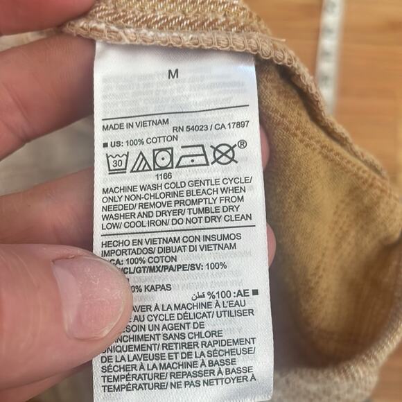 Old Navy Boyfriend Shirt - Mustard Yellow & Brown - M - Picture 7 of 7